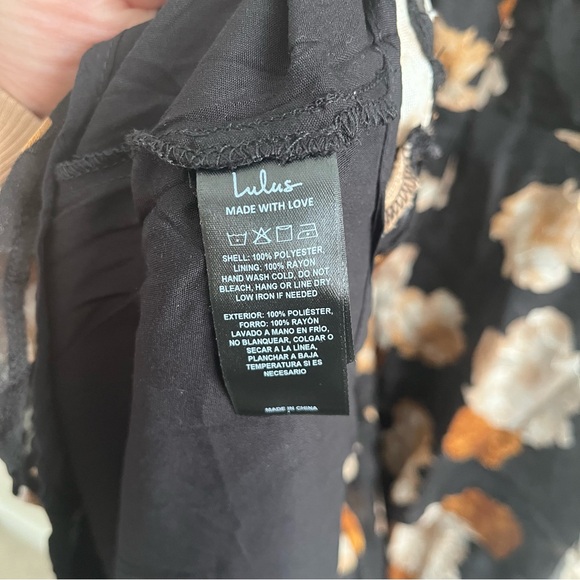 NWT Lulus No Introductions Needed Black Burnout Floral Tiered Maxi Dress LG - Picture 13 of 13